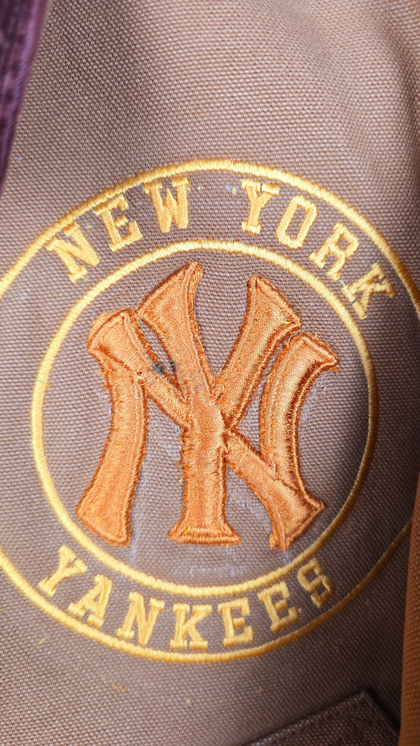 Vintage Carhartt X NY Yankees Cropped Jacket | Brown | Size S | OB9