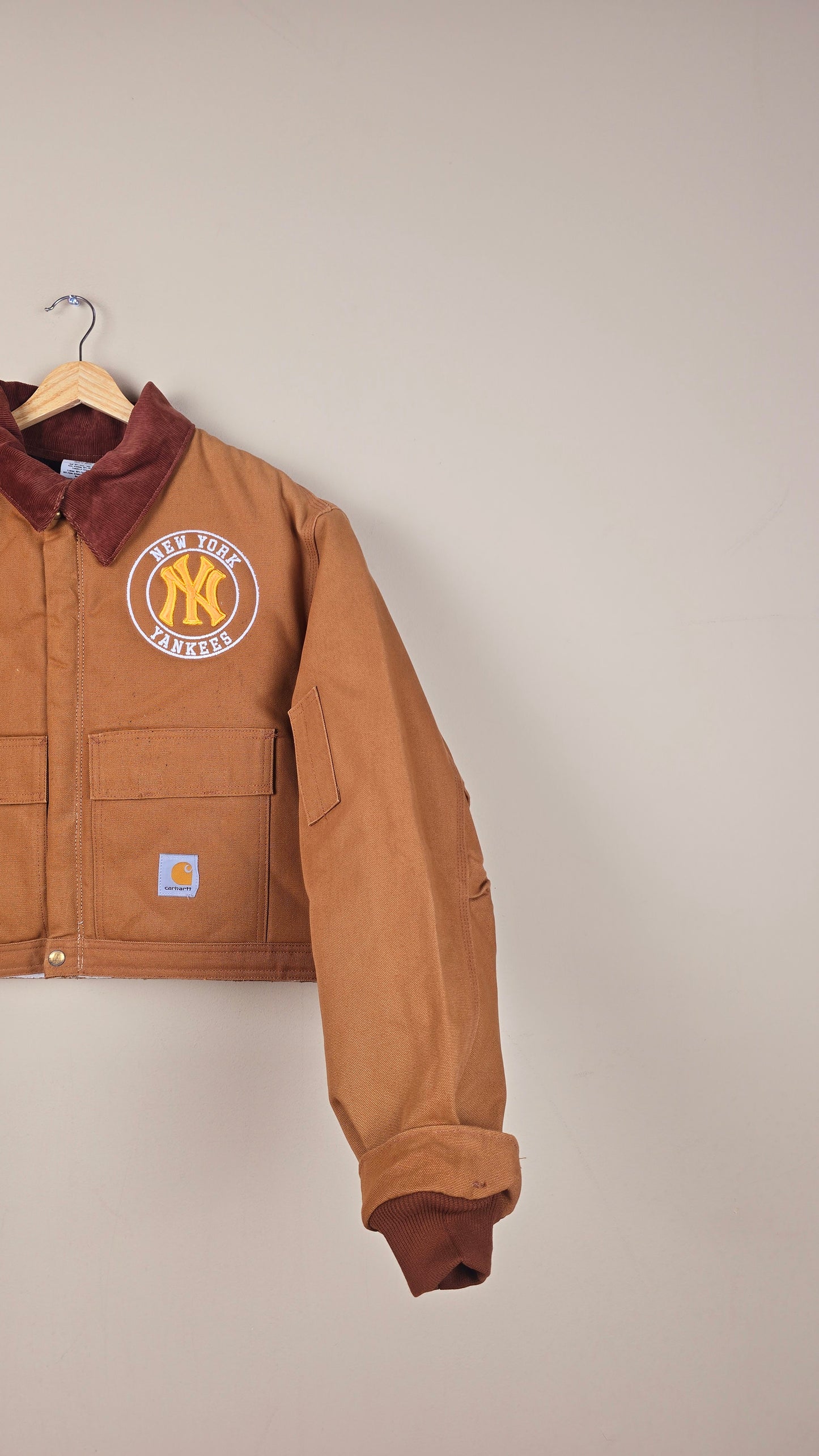 Vintage Carhartt X NY Yankees Cropped Jacket | Brown | Size 2XL | OB10