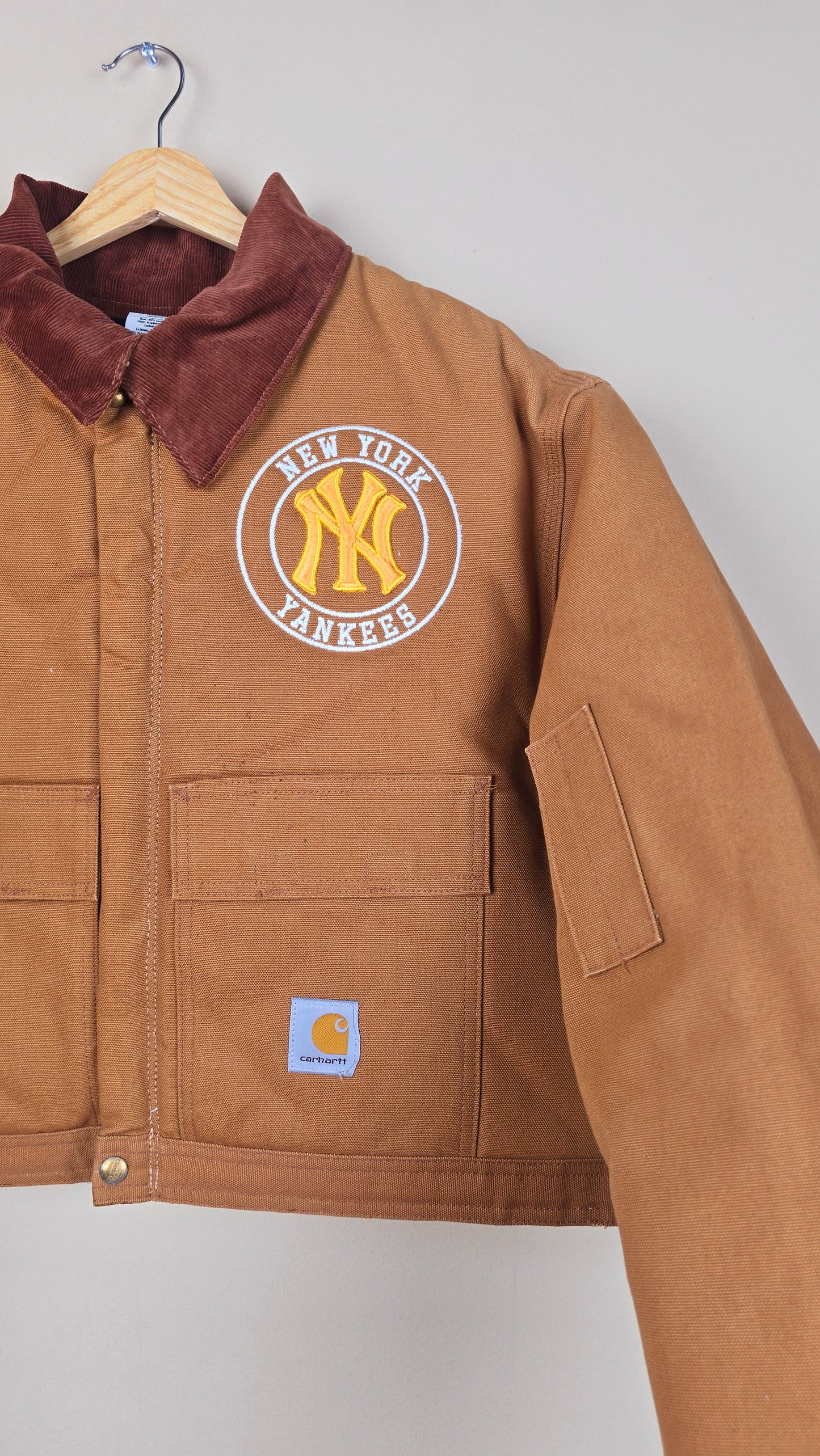 Vintage Carhartt X NY Yankees Cropped Jacket | Brown | Size 2XL | OB10