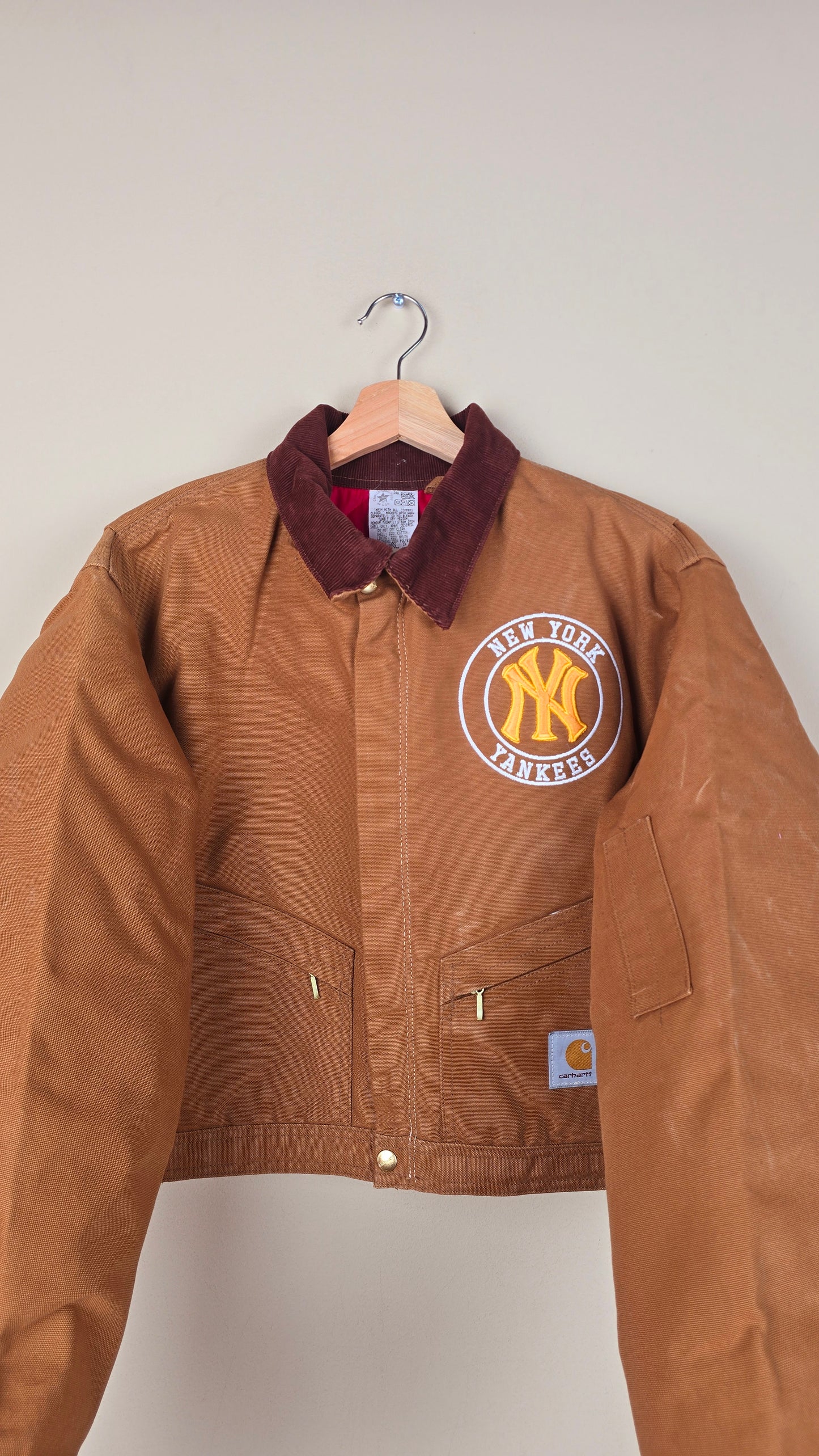 Vintage Carhartt X NY Yankees Cropped Jacket | Brown | Size L | OB11