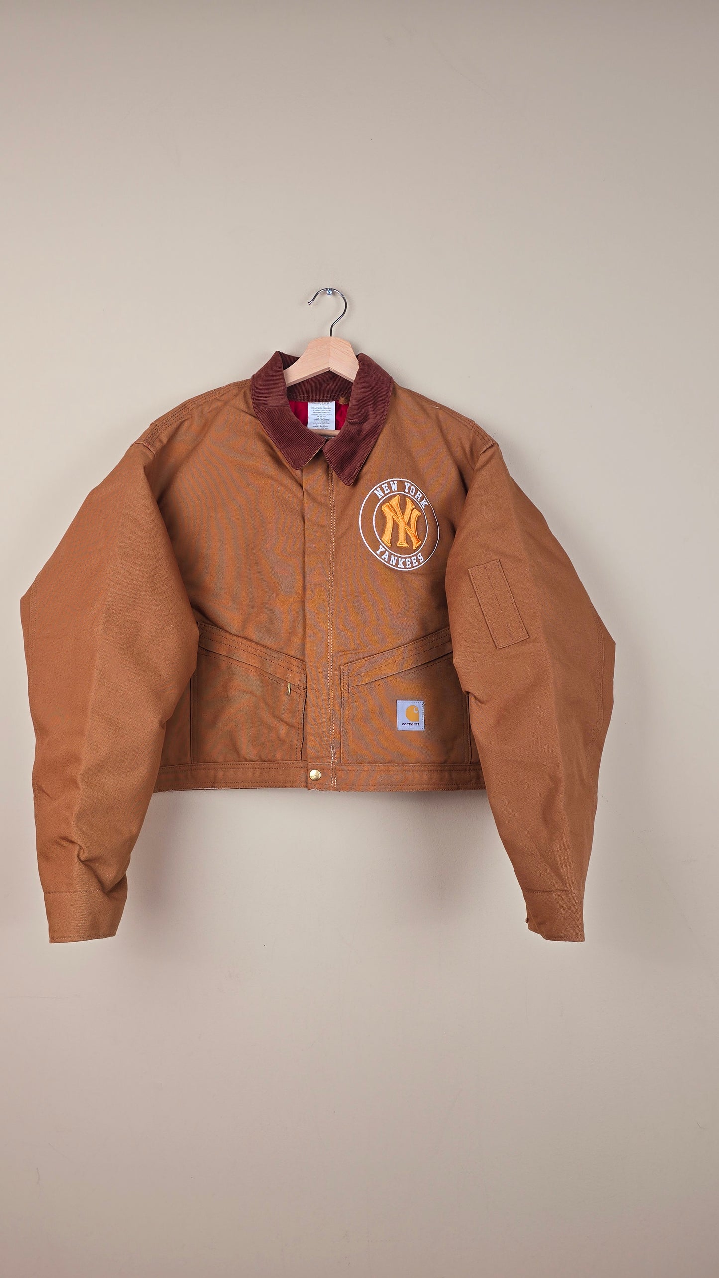 Vintage Carhartt X NY Yankees Cropped Jacket | Brown | Size 2xL | OB12