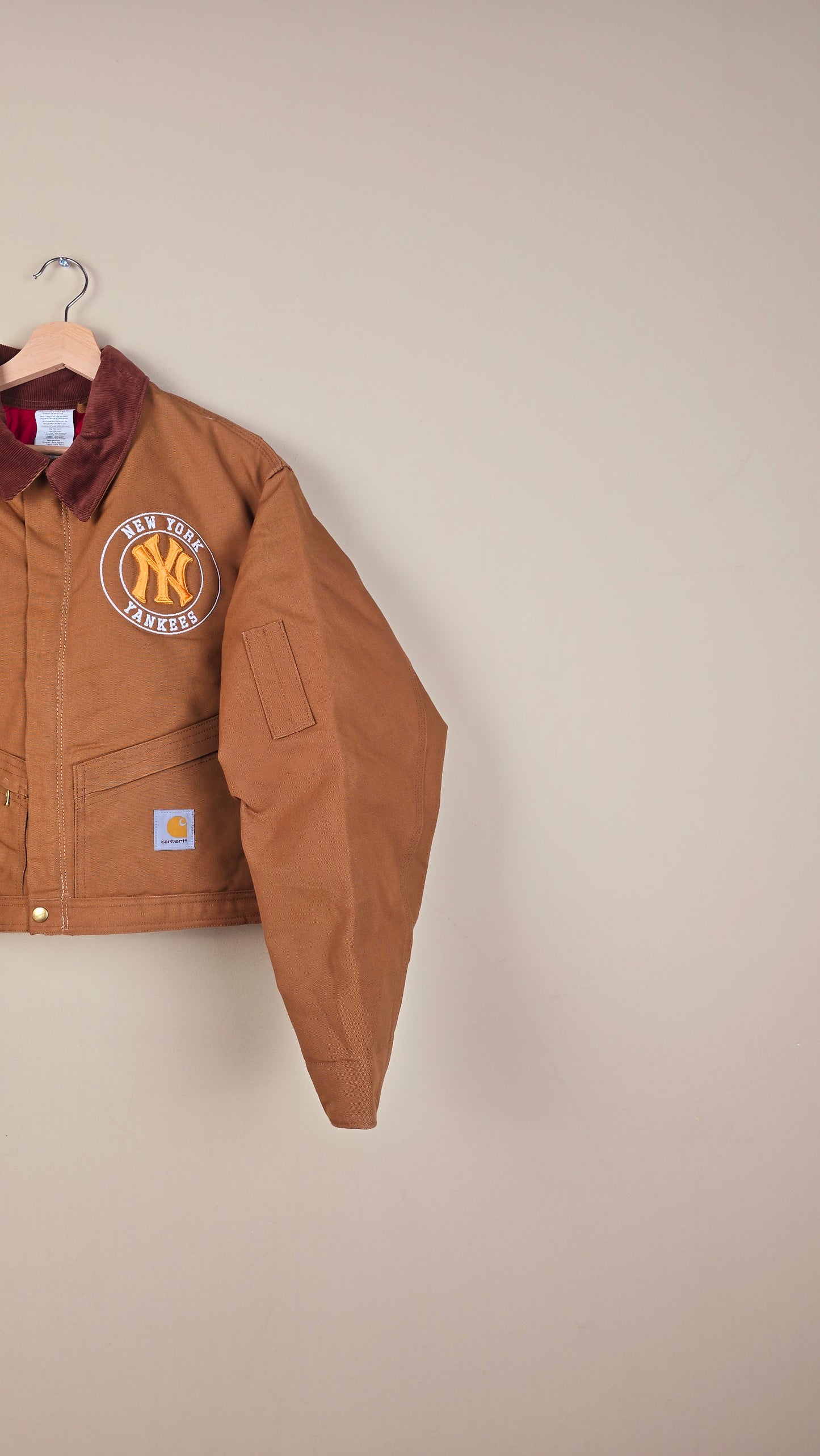 Vintage Carhartt X NY Yankees Cropped Jacket | Brown | Size 2xL | OB12