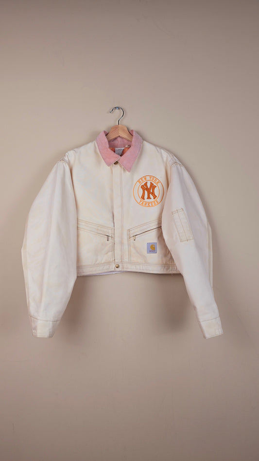 Vintage Carhartt X NY Yankees Cropped Jacket | Beige | Size M/L | OC2