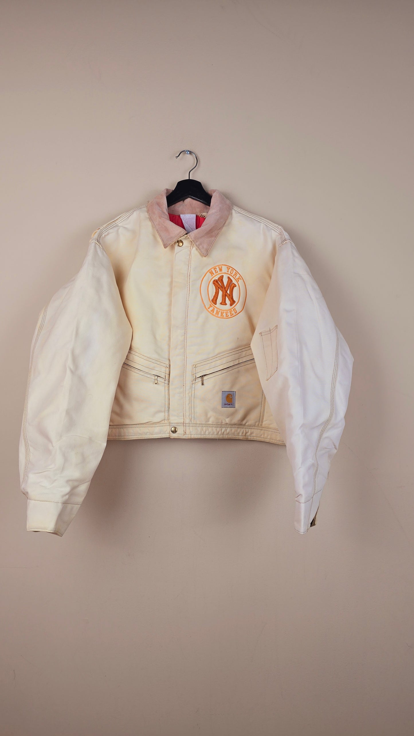 Vintage Carhartt X NY Yankees Cropped Jacket | Beige | Size xL | OC4