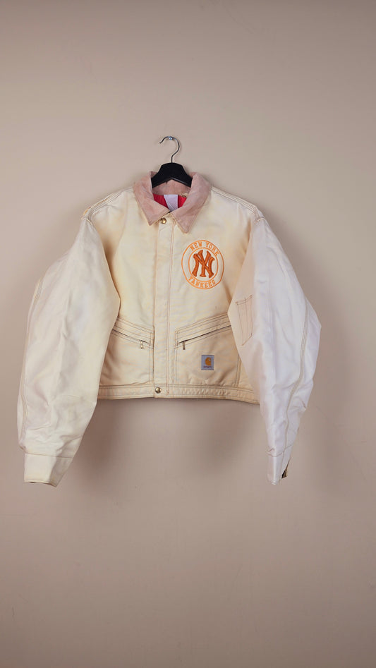 Vintage Carhartt X NY Yankees Cropped Jacket | Beige | Size xL | OC4