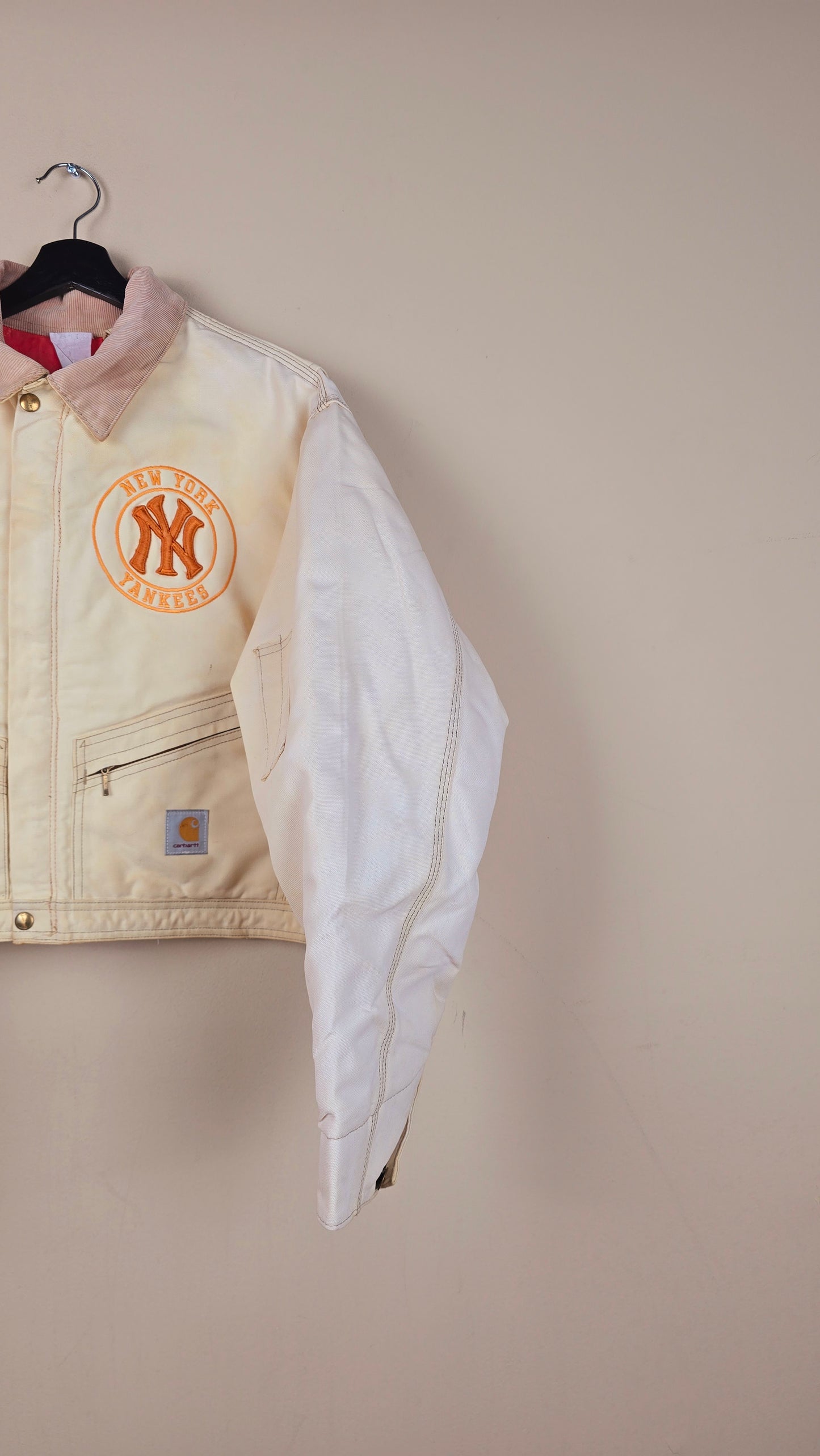 Vintage Carhartt X NY Yankees Cropped Jacket | Beige | Size xL | OC4