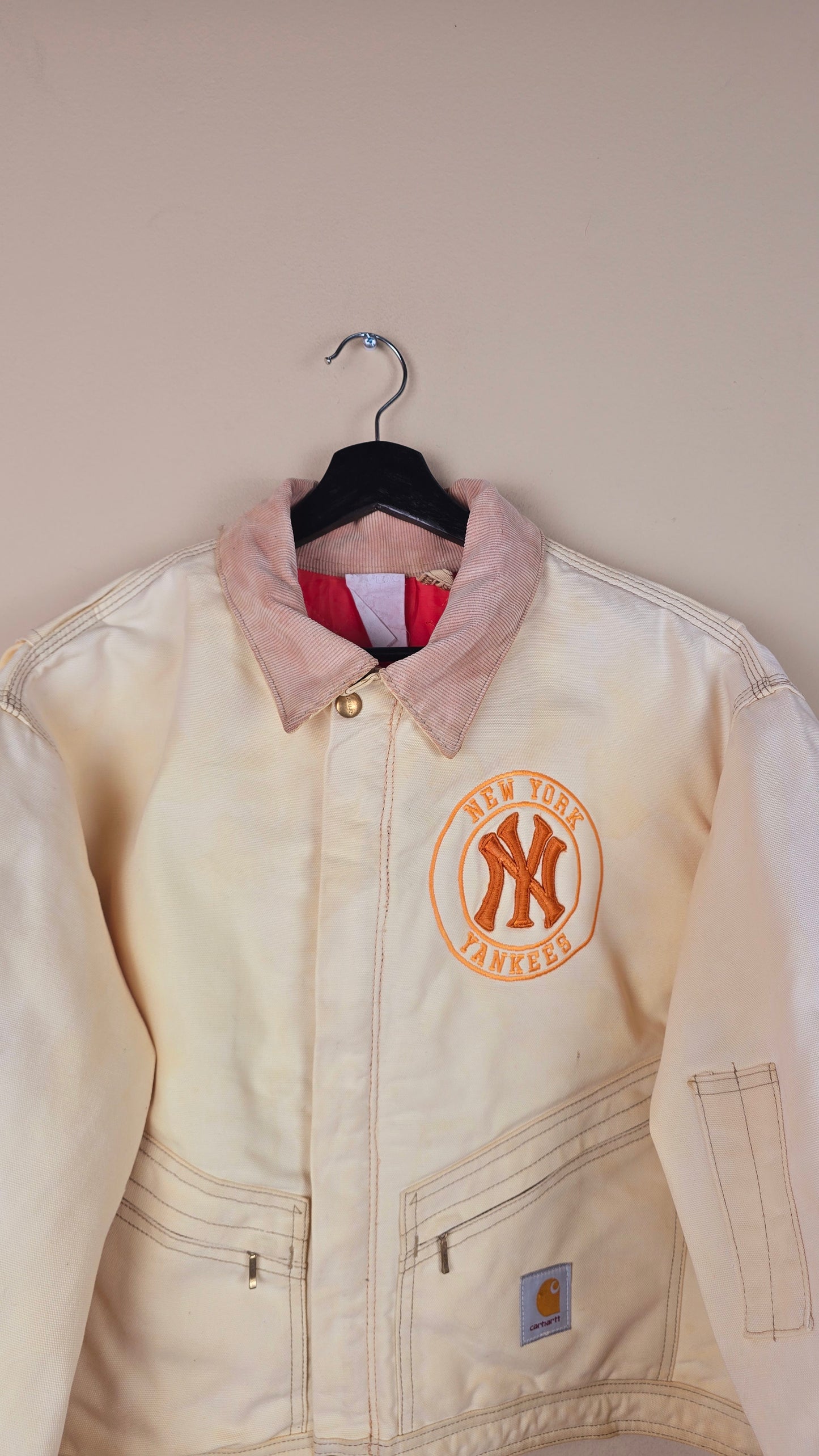 Vintage Carhartt X NY Yankees Cropped Jacket | Beige | Size xL | OC4