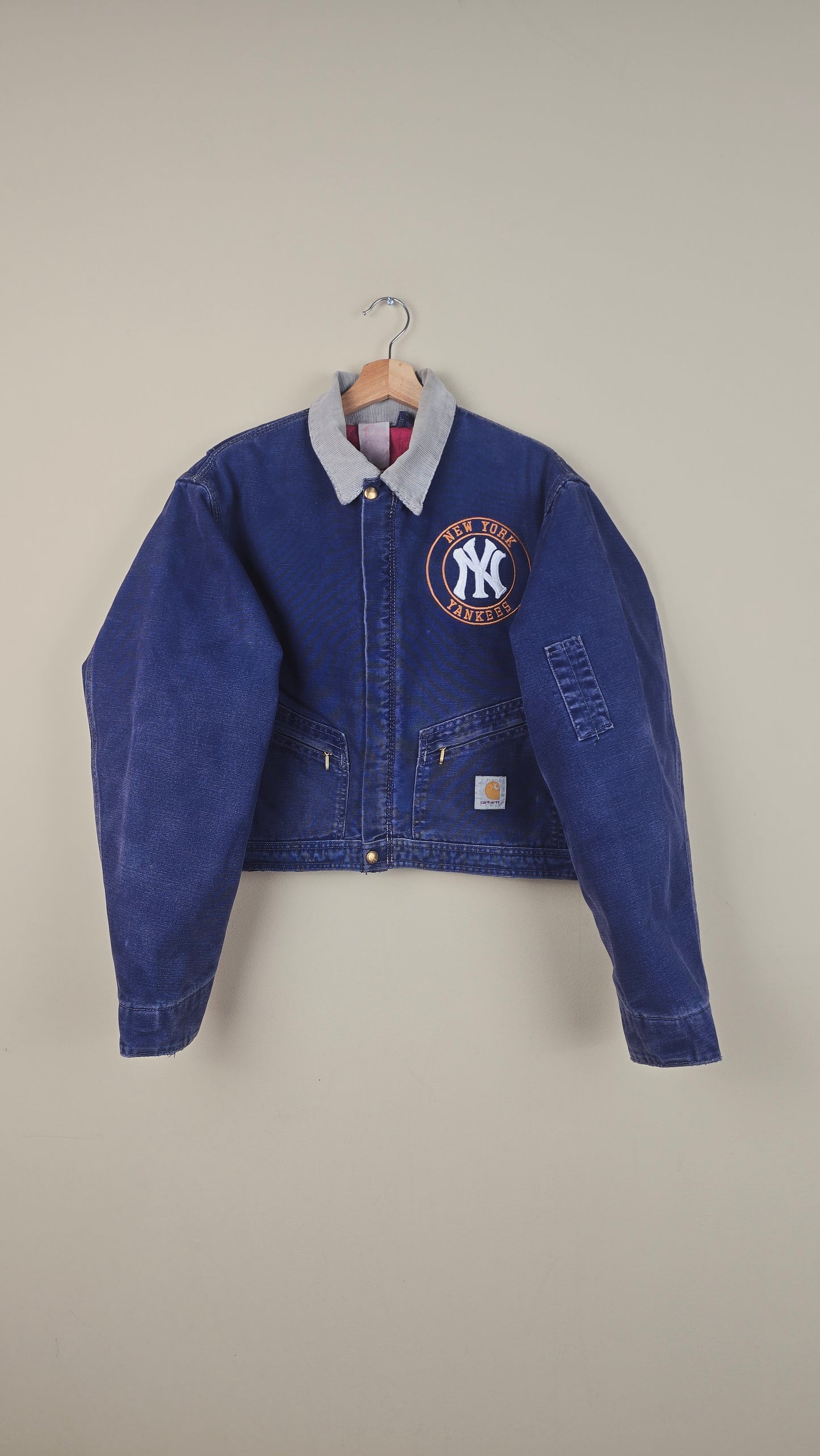 Vintage Carhartt X NY Yankees Cropped Jacket | Denim | Size L | OBL1