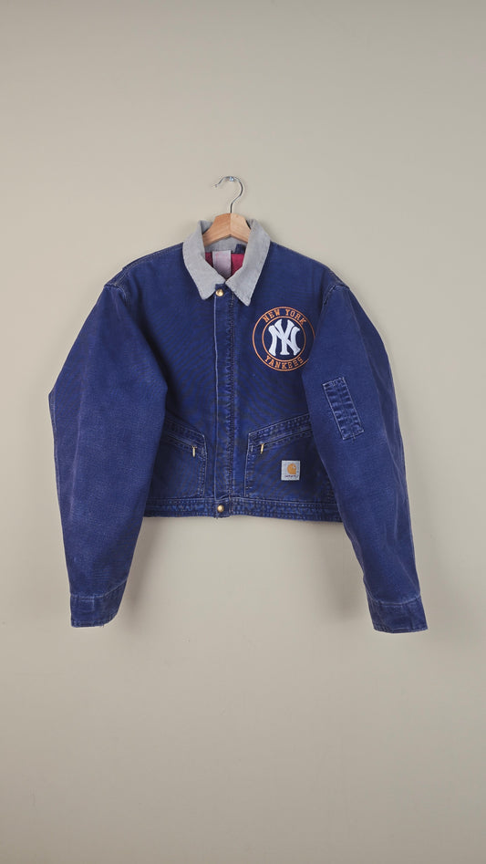 Vintage Carhartt X NY Yankees Cropped Jacket | Denim | Size L | OBL1