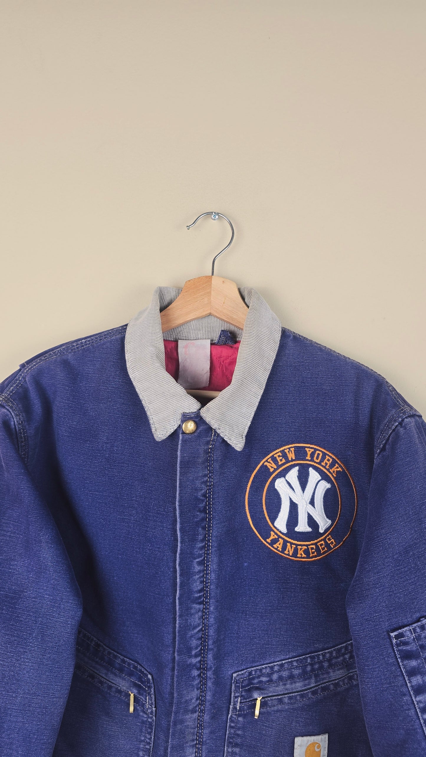 Vintage Carhartt X NY Yankees Cropped Jacket | Denim | Size L | OBL1