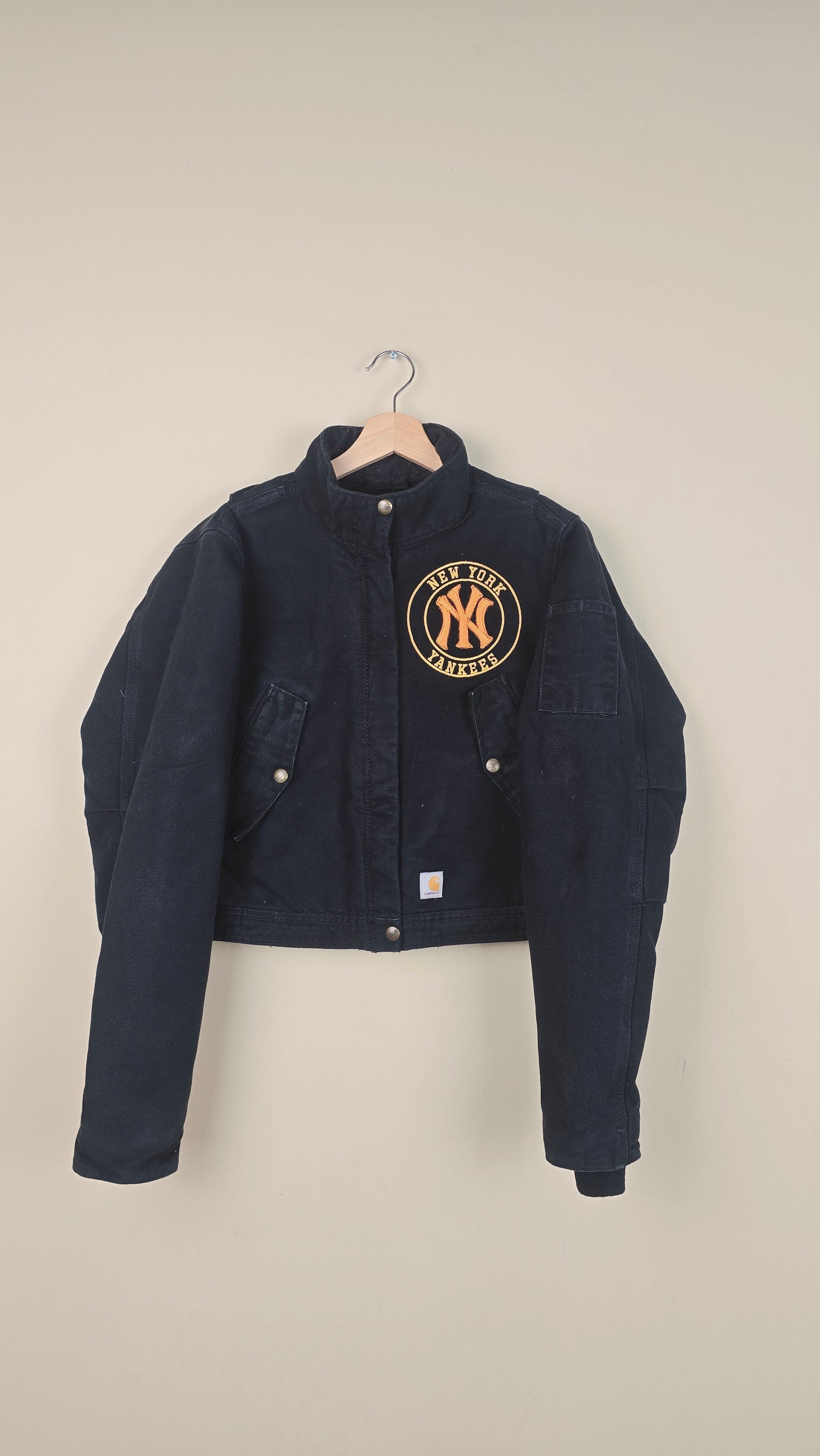 Vintage Carhartt X NY Yankees Cropped Jacket | Black | Size S | OBL2