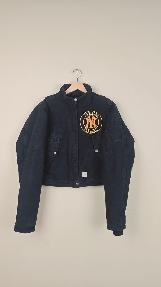 Vintage Carhartt X NY Yankees Cropped Jacket | Black | Size S | OBL2