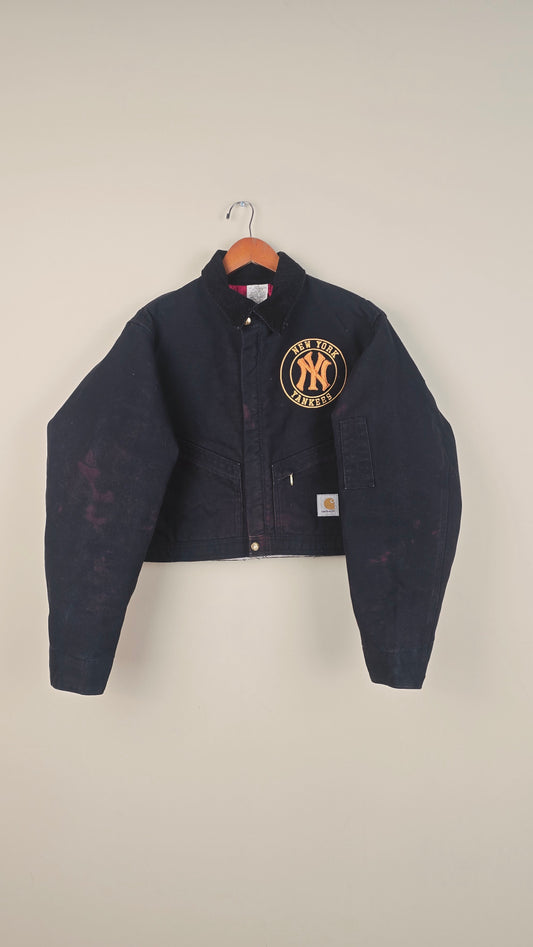 Vintage Carhartt X NY Yankees Cropped Jacket | Black | Size M | OBL4