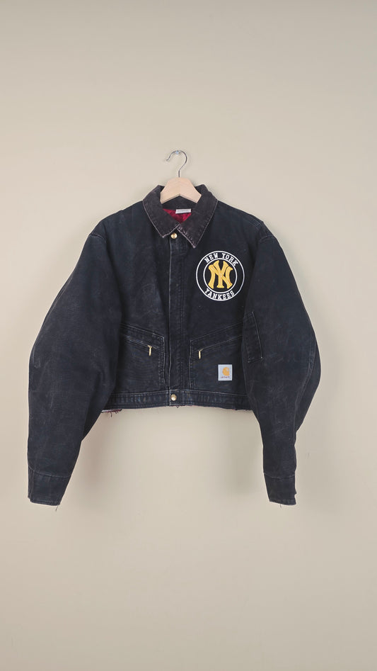 Vintage Carhartt X NY Yankees Cropped Jacket | Black | Size M | OBL8