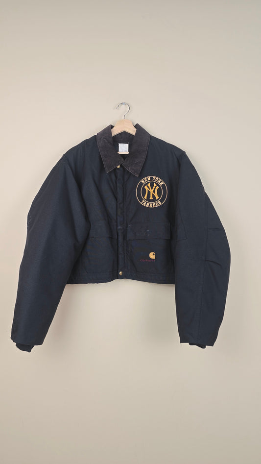Vintage Carhartt X NY Yankees Cropped Jacket | Black | Size 2XL | OBL10
