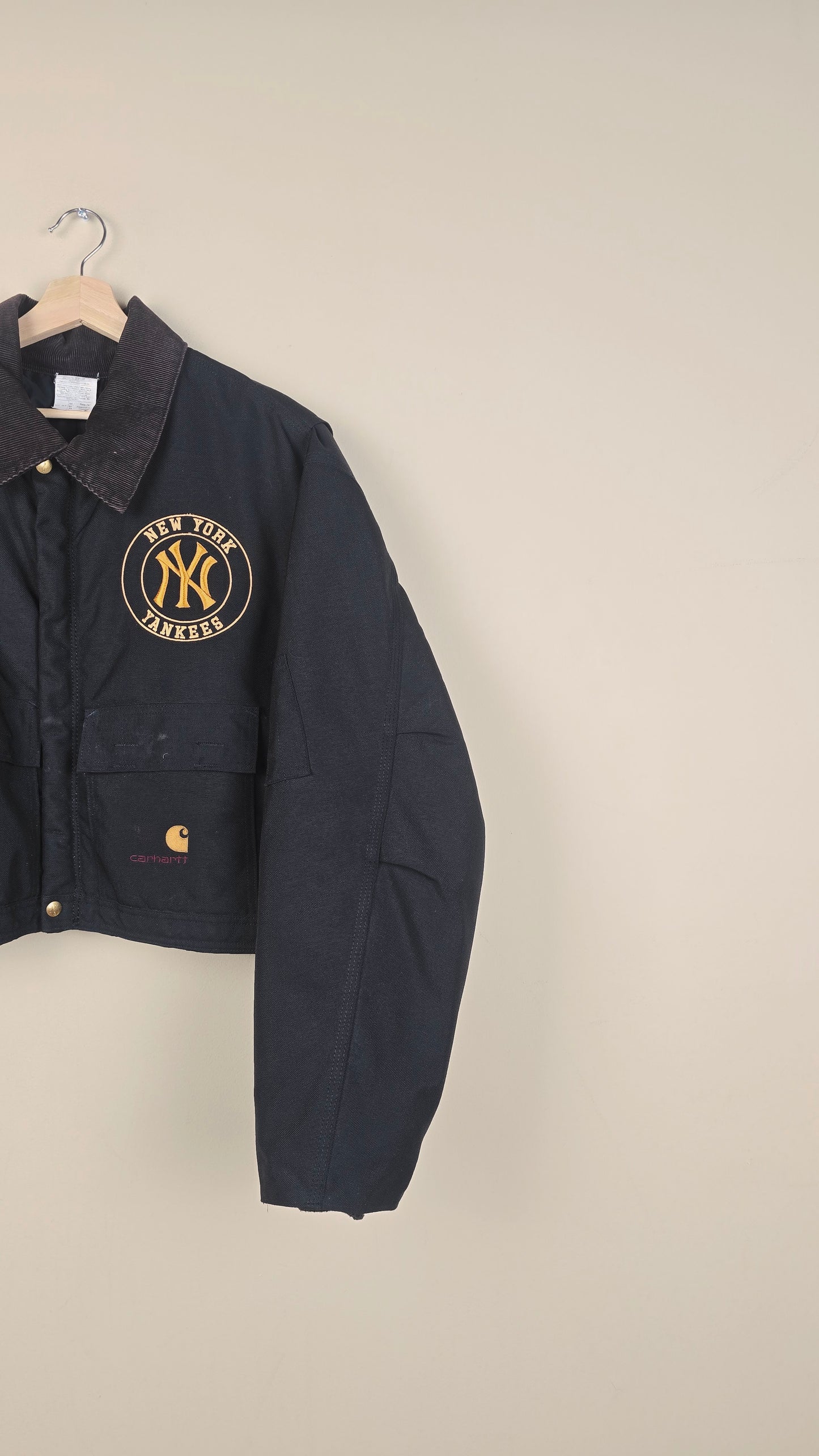 Vintage Carhartt X NY Yankees Cropped Jacket | Black | Size 2XL | OBL10