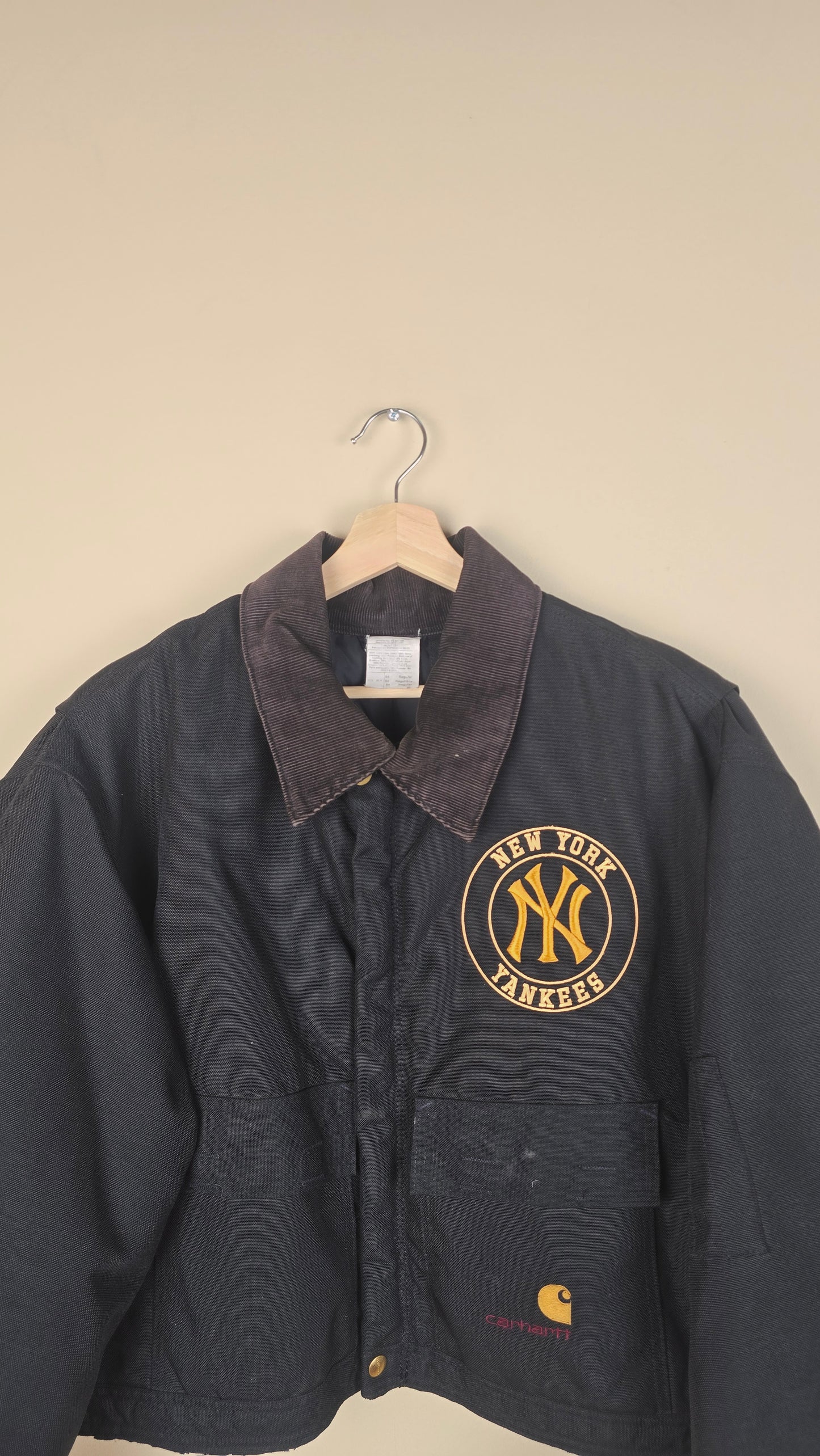 Vintage Carhartt X NY Yankees Cropped Jacket | Black | Size 2XL | OBL10
