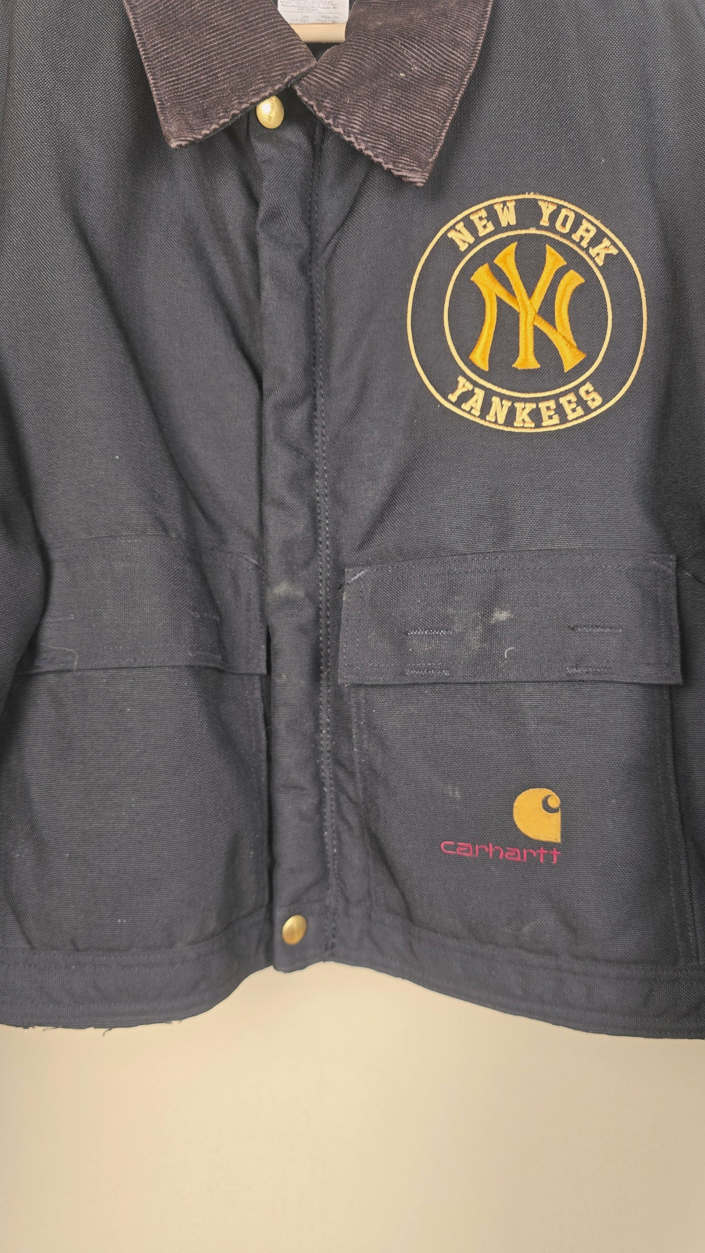 Vintage Carhartt X NY Yankees Cropped Jacket | Black | Size 2XL | OBL10