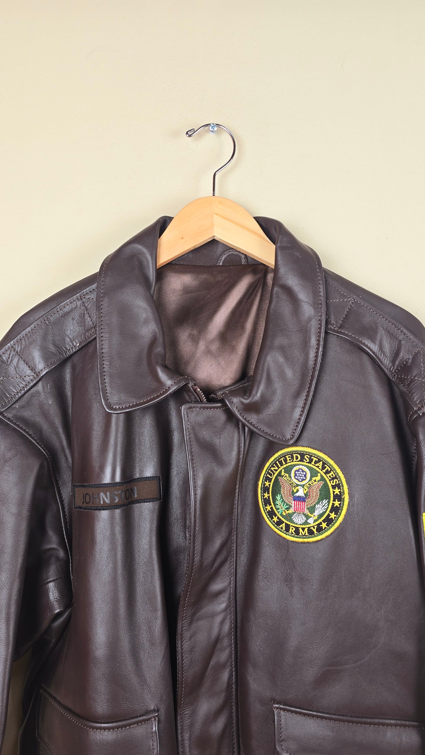 Vintage US Army Leather Jacket Issued By The White House (Size L) | VET03