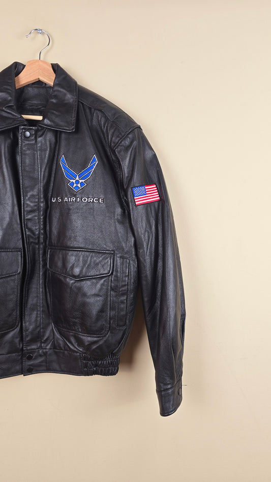 Vintage US Airforce Leather Jacket (Size S) | VET04
