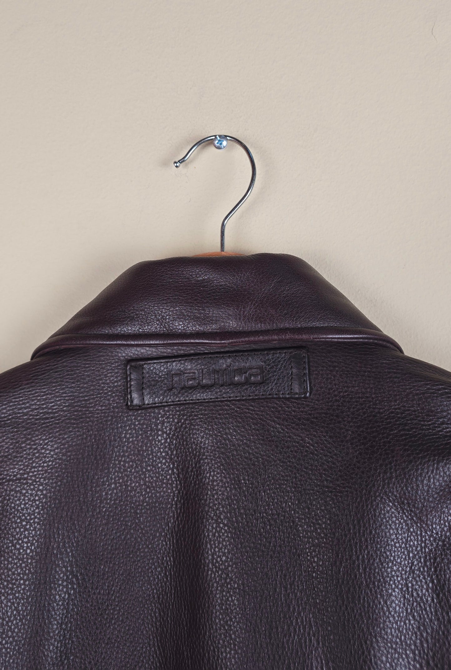 Vintage Nautica Brown Leather Jacket (Size M) | IF01