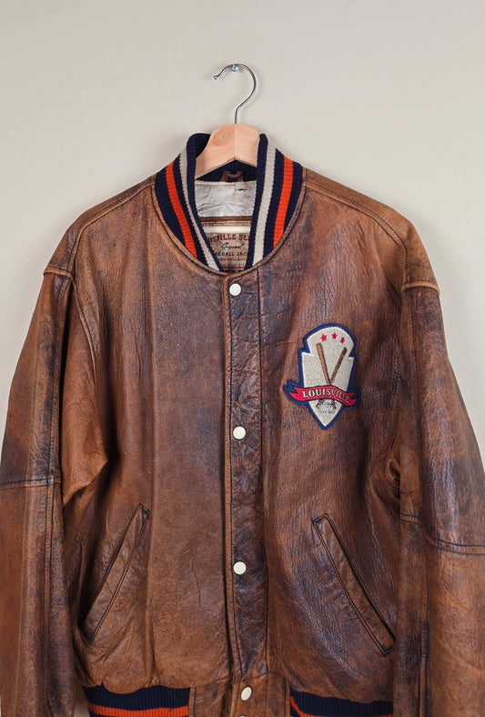 Vintage Louisville Slugger Baseball Leather Jacket (Size M) | IF07