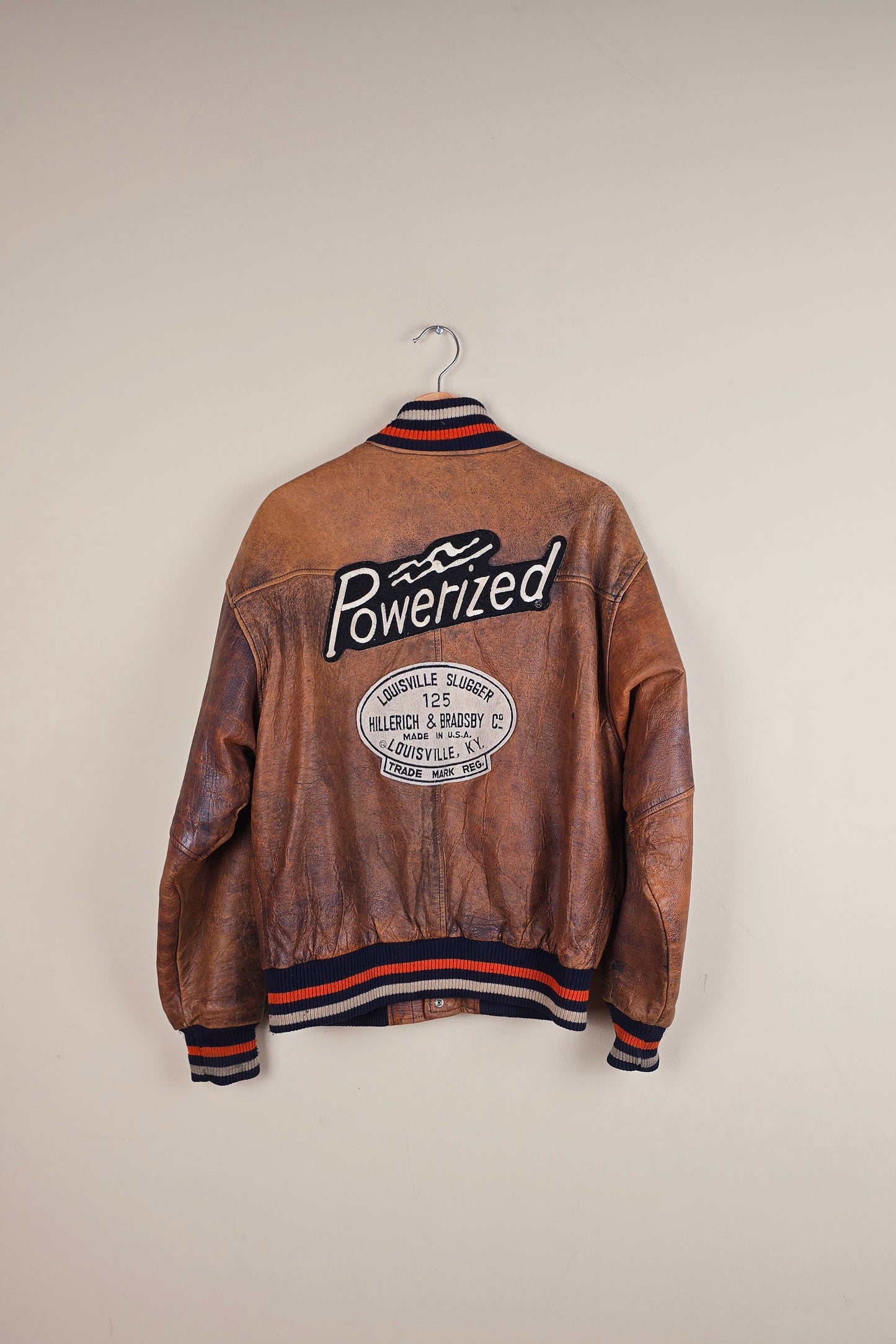 Vintage Louisville Slugger Baseball Leather Jacket (Size M) | IF07