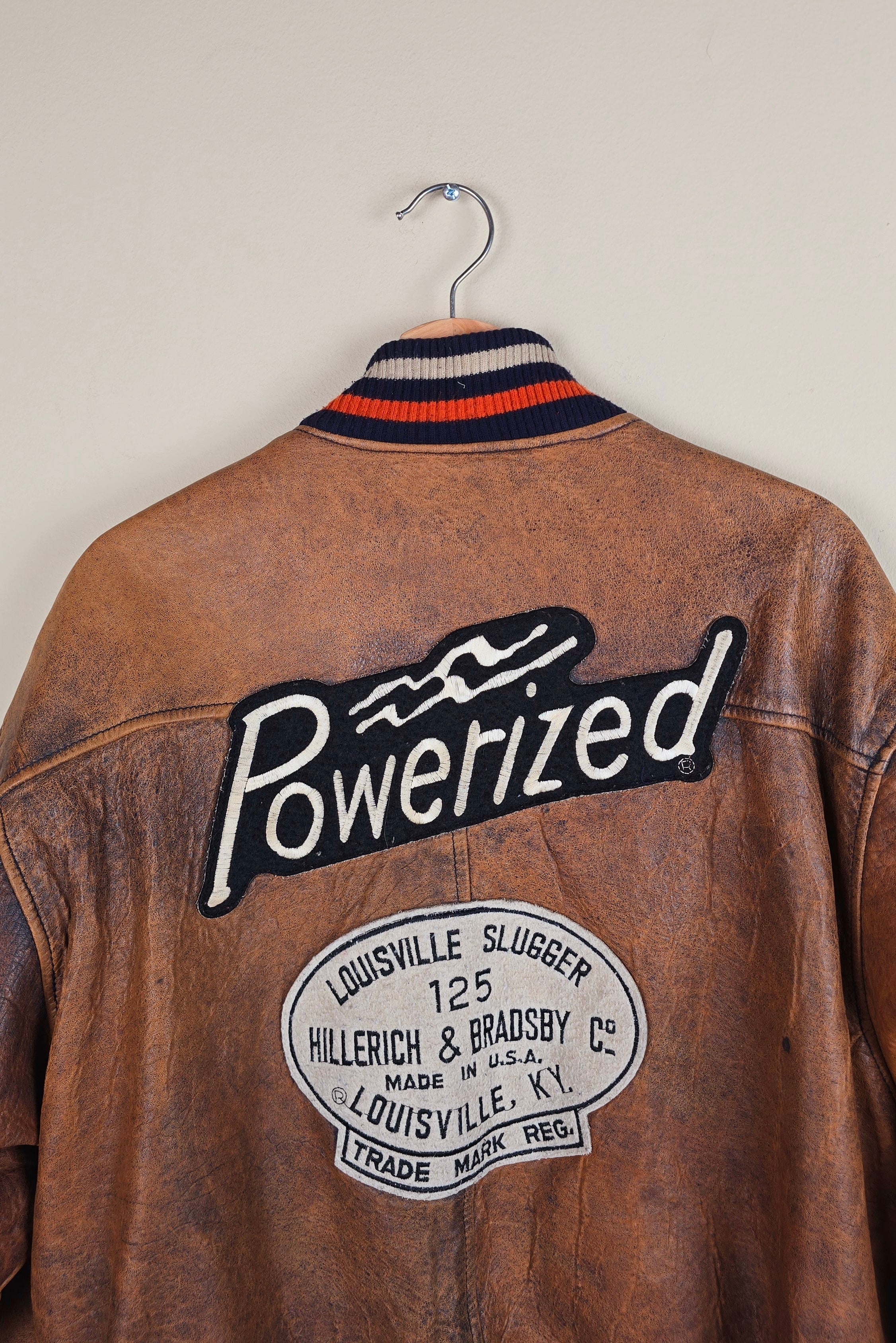 Vintage Louisville Slugger Baseball Leather Jacket (Size M) | IF07