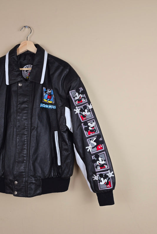 Vintage 1999 Mickey Mouse Leather Jacket (Size M) | IF10