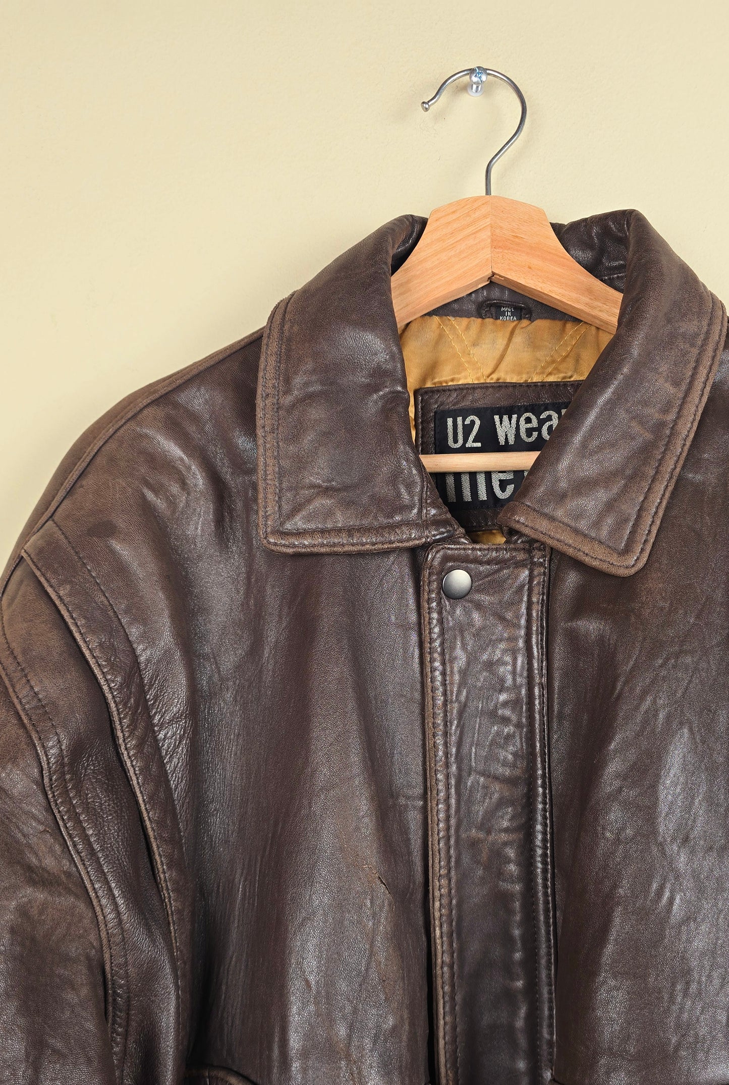 Vintage Classic Brown Leather Jacket (Size M/L) | IF16