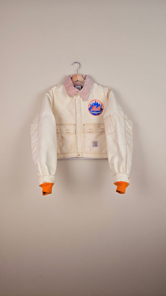 Vintage Carhartt X NY Mets Cropped Jacket | Beige | Size M | 019