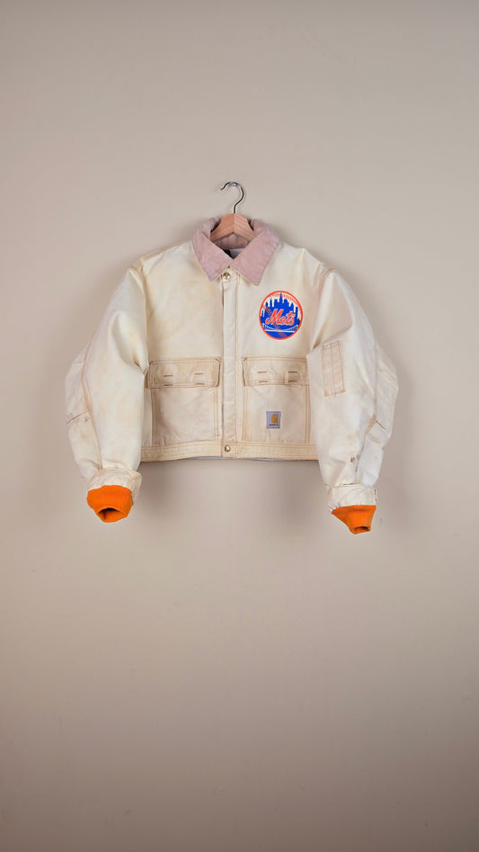 Vintage Carhartt X NY METS Cropped Jacket | Beige | Size M | 021