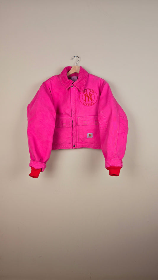 Vintage Carhartt X NY Yankees Cropped Jacket | Pink | Size M | 022