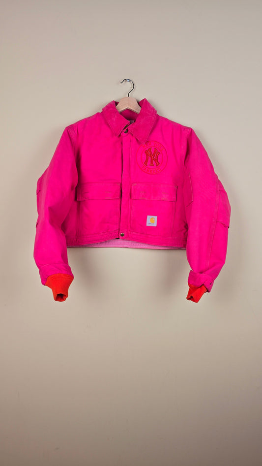 Vintage Carhartt X NY Yankees Cropped Jacket | Pink | Size M | 023
