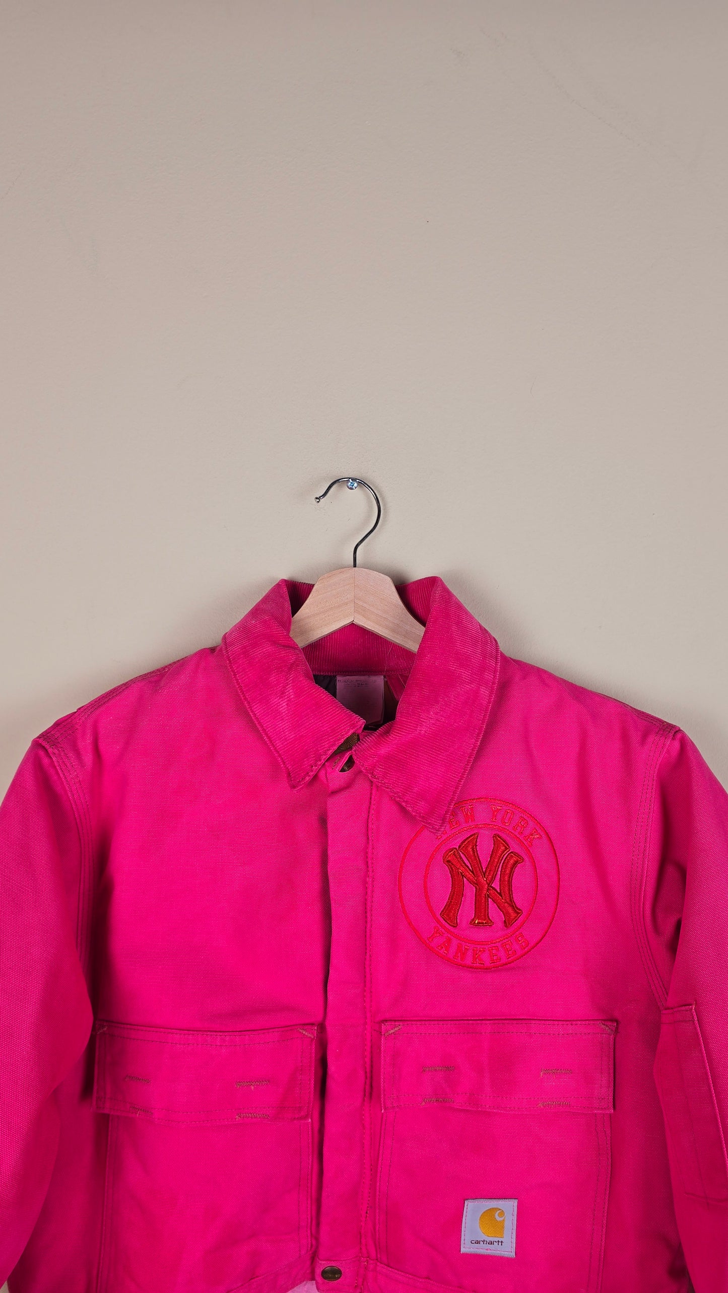 Vintage Carhartt X NY Yankees Cropped Jacket | Pink | Size M | 023