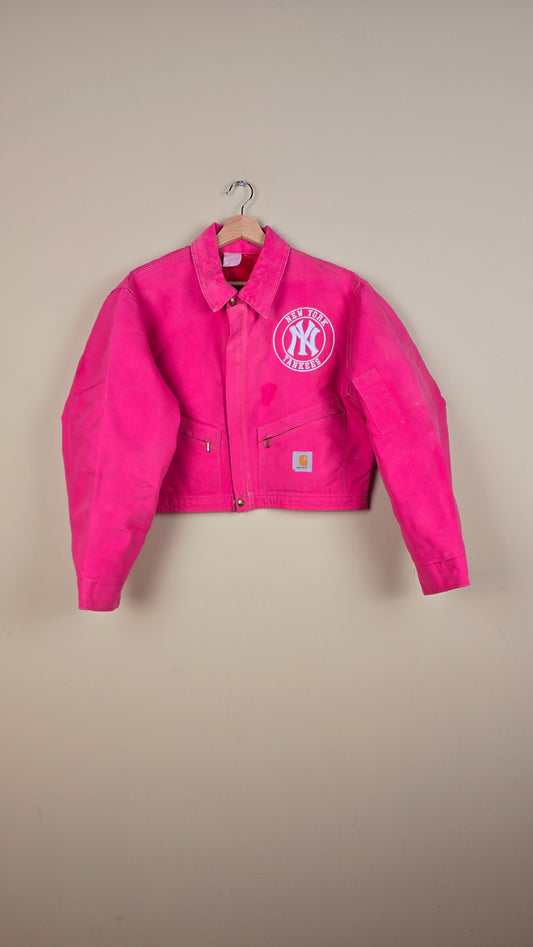 Vintage Carhartt X NY Yankees Cropped Jacket | Pink | Size M | 024