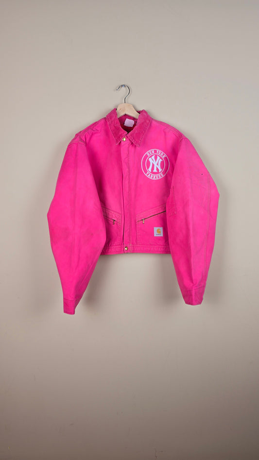 Vintage Carhartt X NY Yankees Cropped Jacket | Pink | Size L | 031