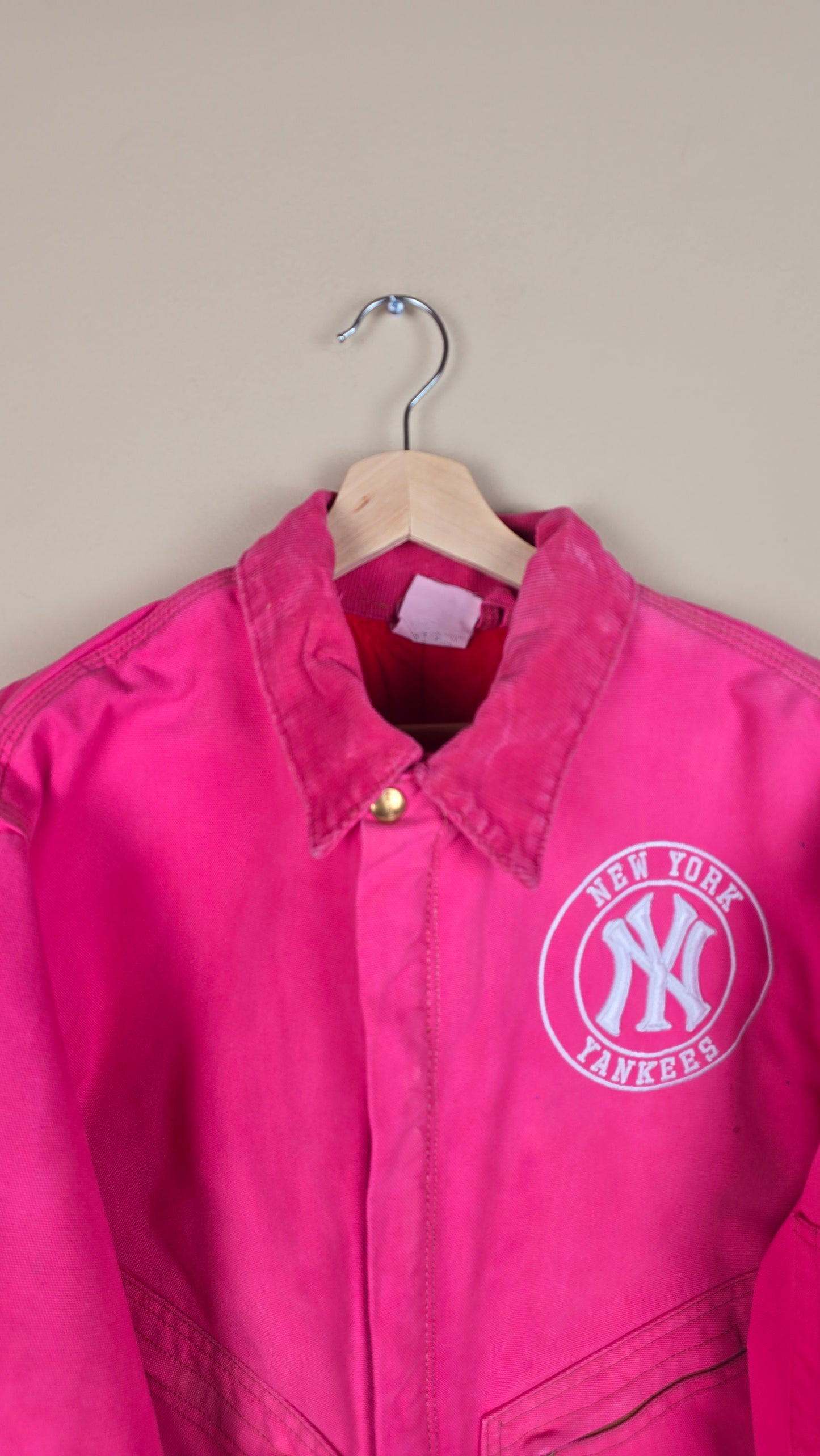 Vintage Carhartt X NY Yankees Cropped Jacket | Pink | Size L | 031