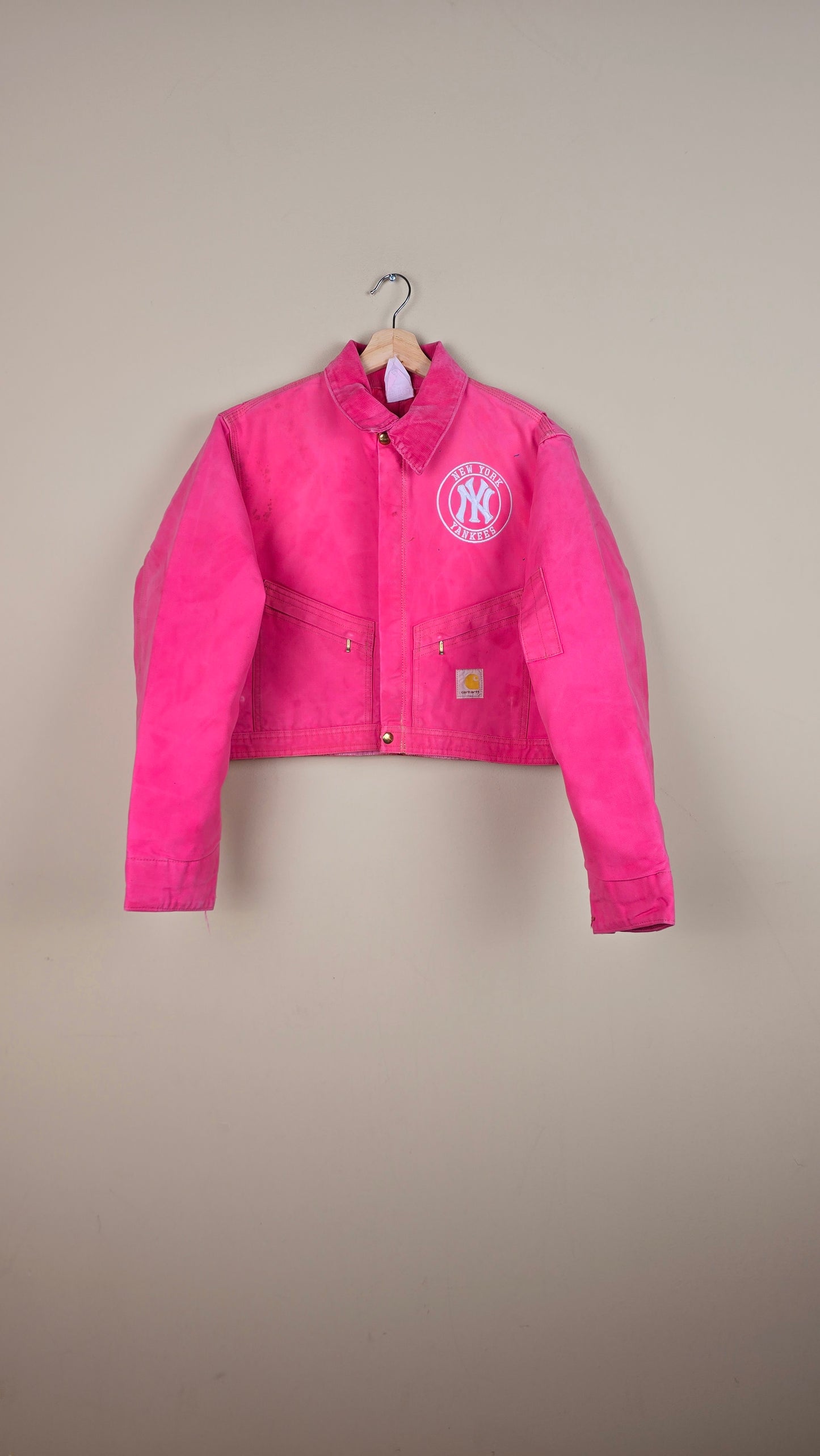 Vintage Carhartt X NY Yankees Cropped Jacket | Pink | Size S | 032