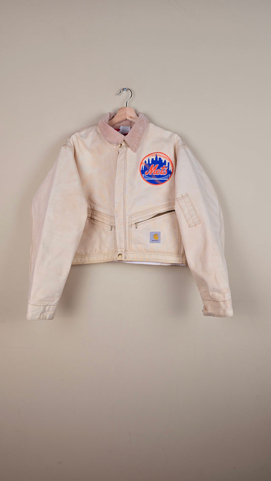 Vintage Carhartt X NY METS Cropped Jacket | Beige | Size L | 037