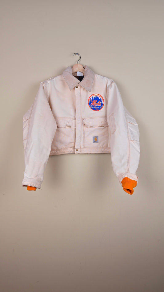 Vintage Carhartt X NY METS Cropped Jacket | Beige | Size M | 038