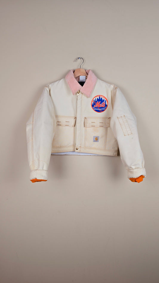 Vintage Carhartt X NY METS Cropped Jacket | Beige | Size S | 039
