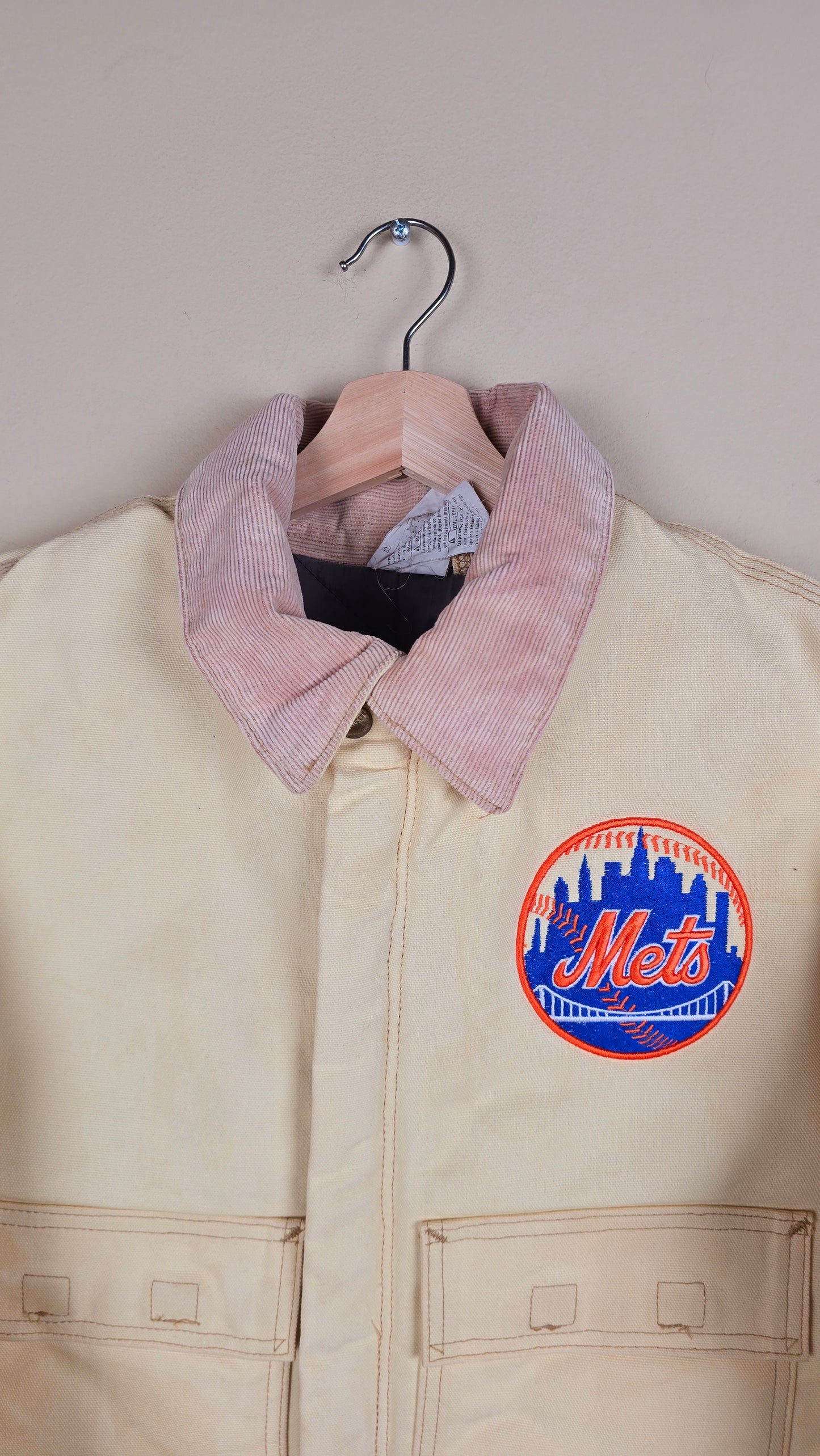 Vintage Carhartt X NY METS Cropped Jacket | Beige | Size L | 040