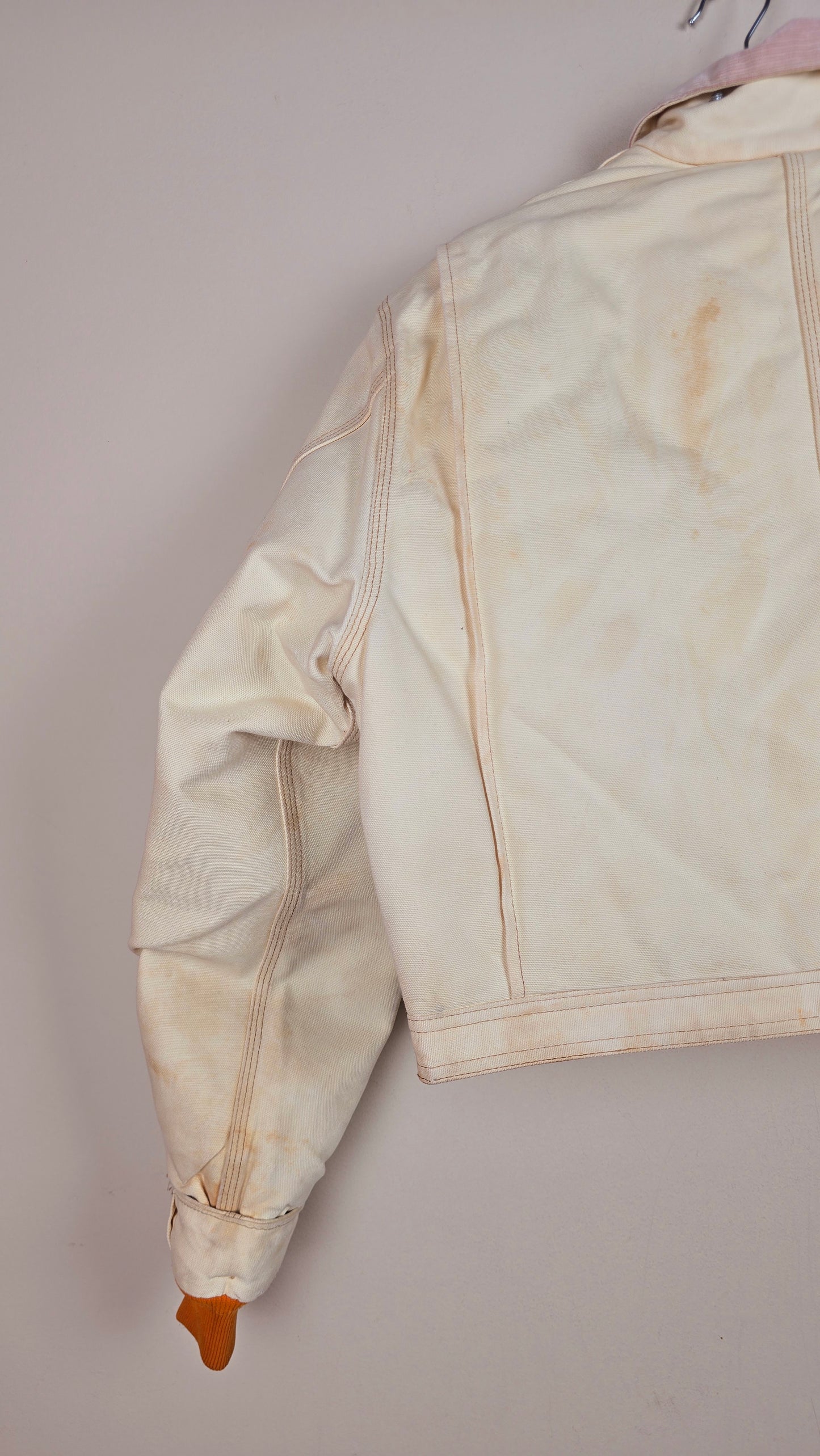 Vintage Carhartt X NY METS Cropped Jacket | Beige | Size L | 040