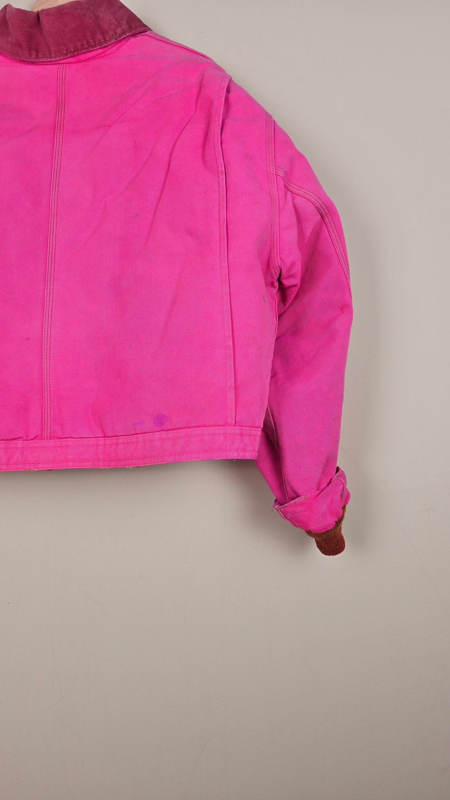 Vintage Carhartt X NY Yankees Cropped Jacket | Pink | Size XL | 056