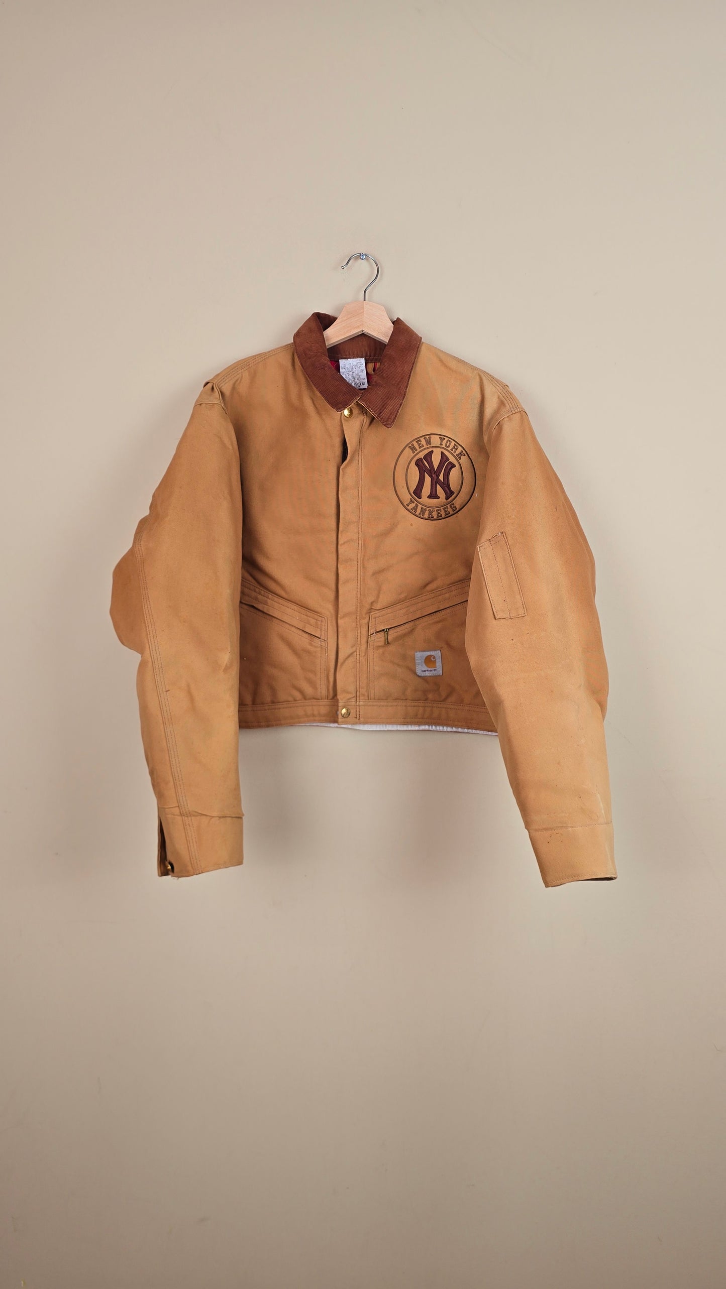 Vintage Carhartt X NY Yankees Cropped Jacket | Brown | Size L | 067