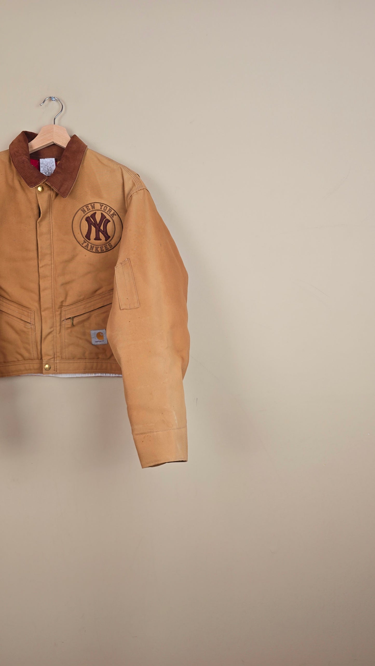 Vintage Carhartt X NY Yankees Cropped Jacket | Brown | Size L | 067