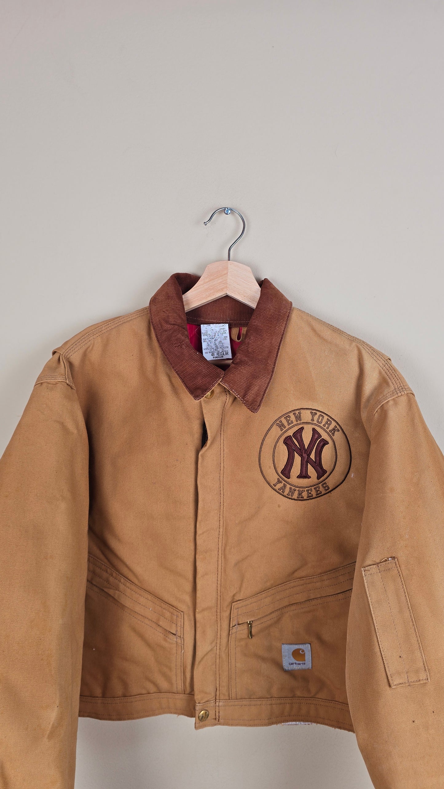 Vintage Carhartt X NY Yankees Cropped Jacket | Brown | Size L | 067