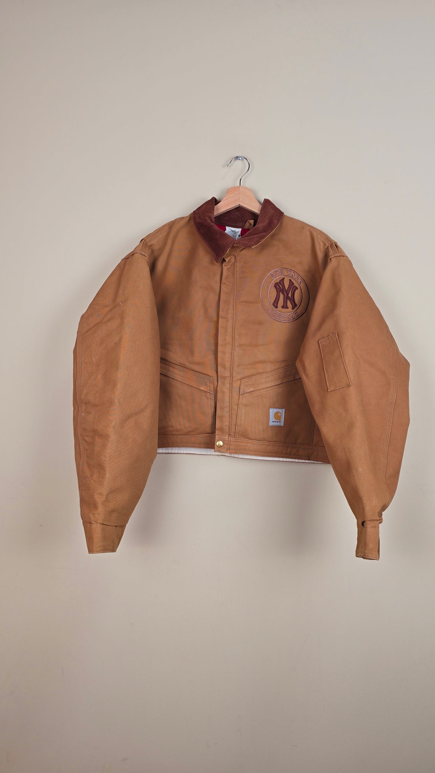 Vintage Carhartt X NY Yankees Cropped Jacket | Brown | Size 2XL | 068