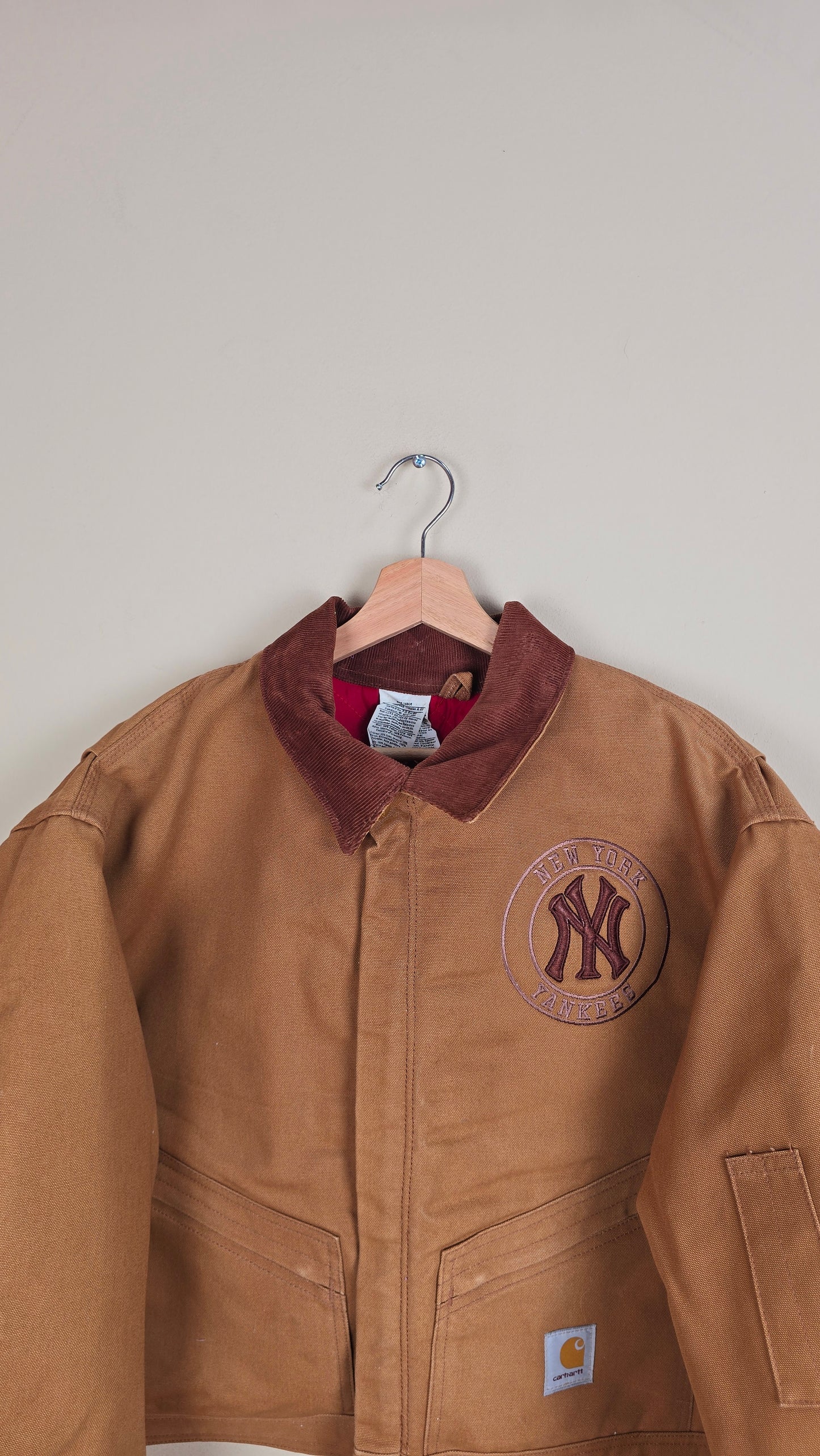 Vintage Carhartt X NY Yankees Cropped Jacket | Brown | Size 2XL | 068